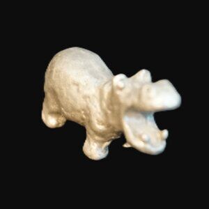 Vintage Pewter Hippopotamus Miniature Figure